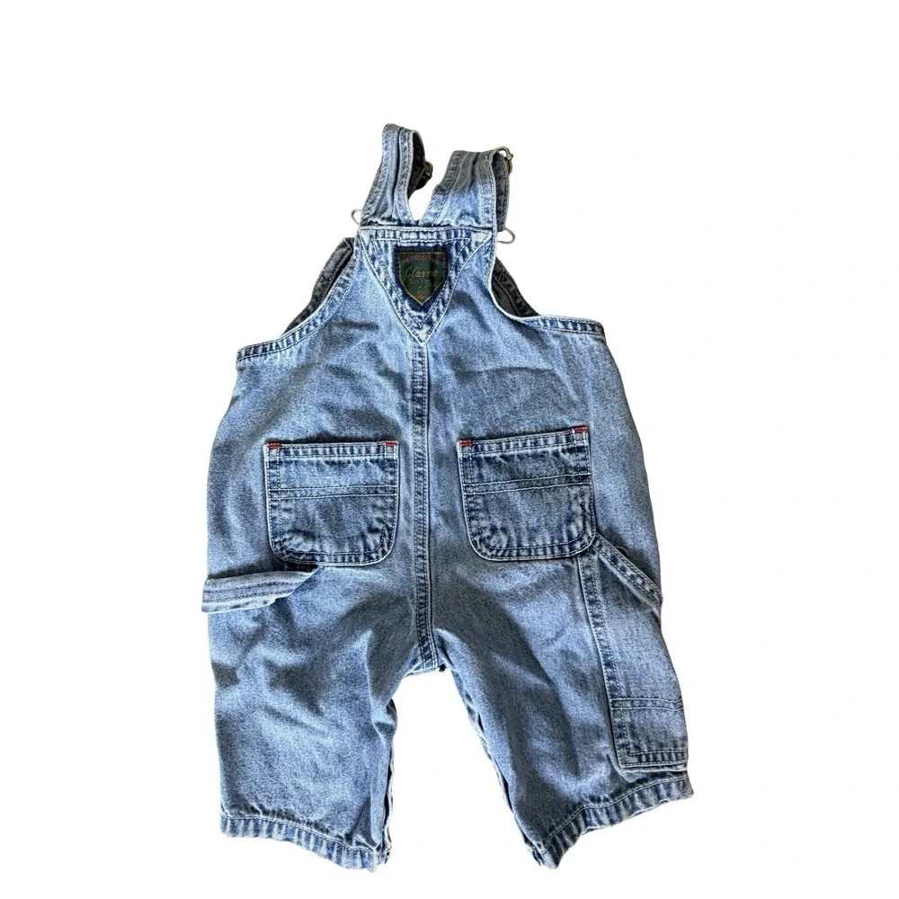 Vintage Baby Gap Denim Overalls Size 0-3 Carpenter Jeans Bib Blue Cotton Y2K